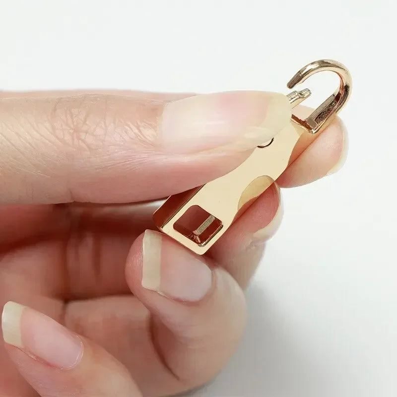 Detachable Zipper Pull For Jeans & Backpack, Multi Color Zinc Alloy close-up view