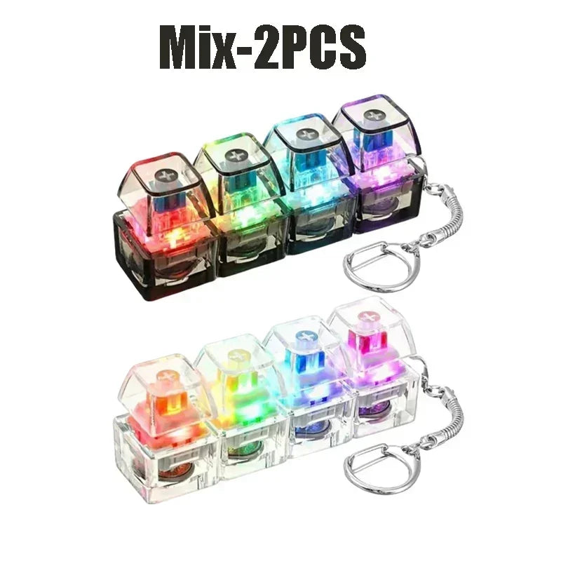 LED Keyboard Keychain Stress Reliever Desk Toy