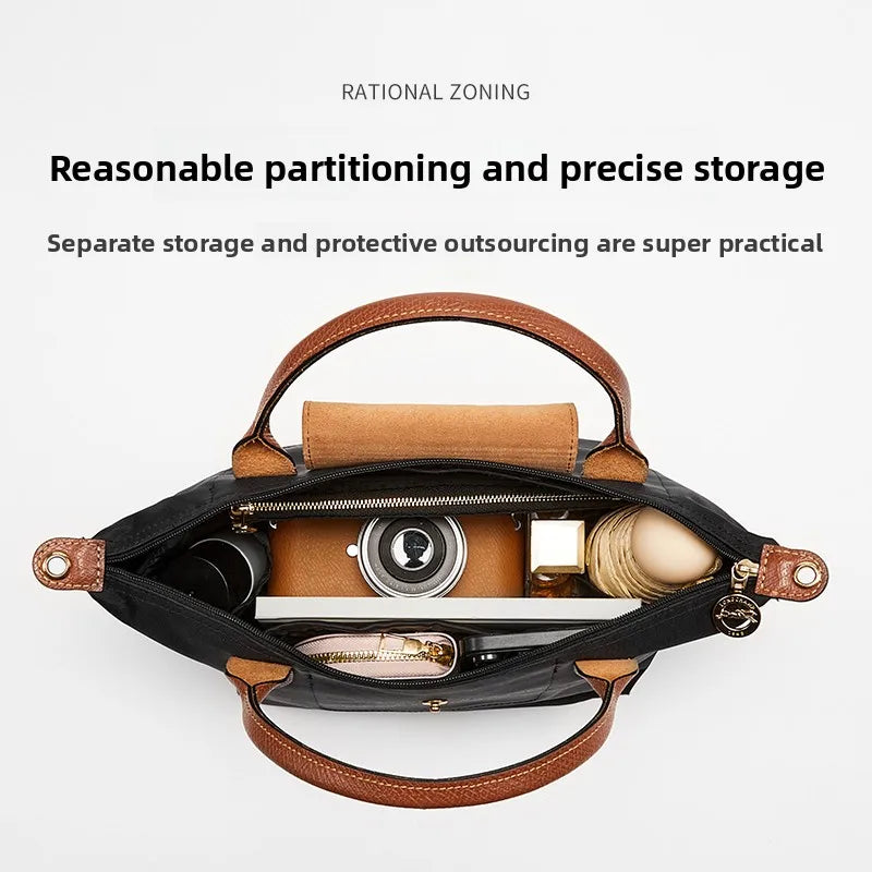 Bag organizer insert for longchamp S M L nylon storage durable bag support storage inn close-up view