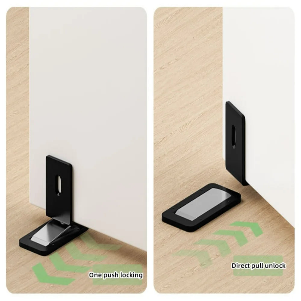 New Invisible Magnetic Door Stopper Aluminum Alloy Self Adhesive Anti-collision Door Draft Stopper Home Windproof Door Blocker