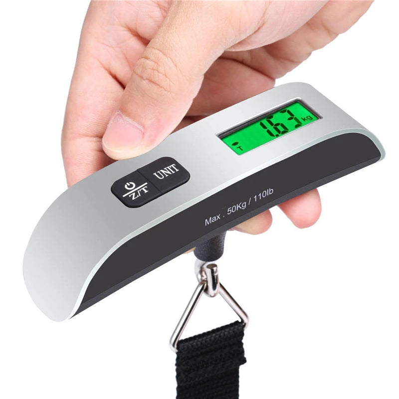 Portable Scale Digital LCD Display 110lb/50kg Electronic Luggage Hanging Suitcase Travel Weighs Bagg