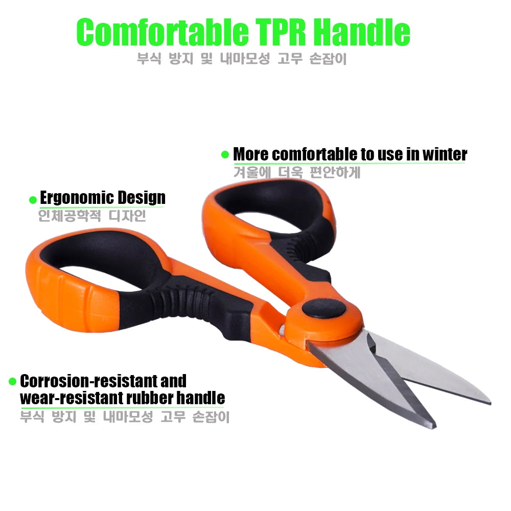 Stainless Steel Fishing Scissors with Tungsten Carbide Cutters lifestyle view