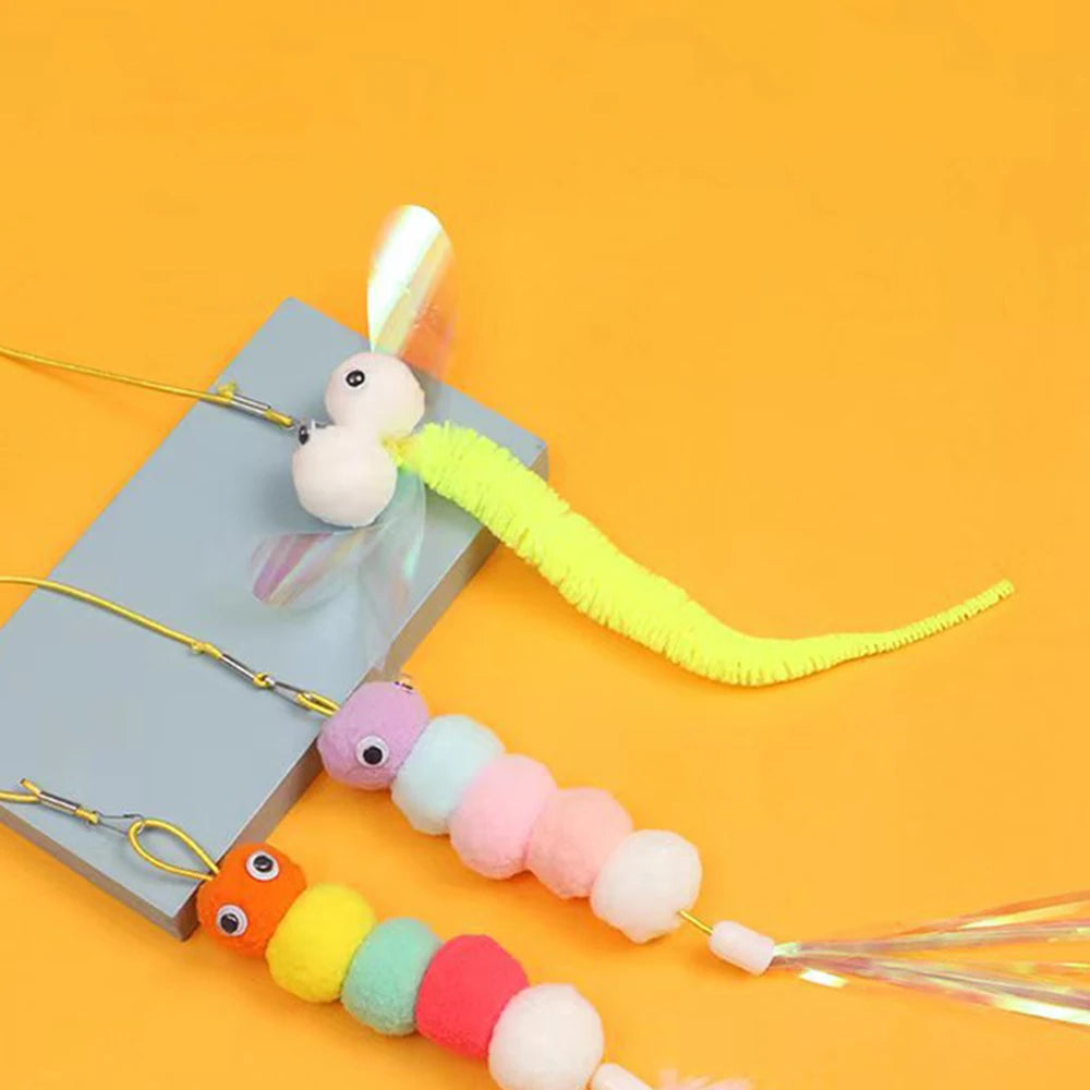 Hanging Elastic Rope Feather Cat Toy close-up view
