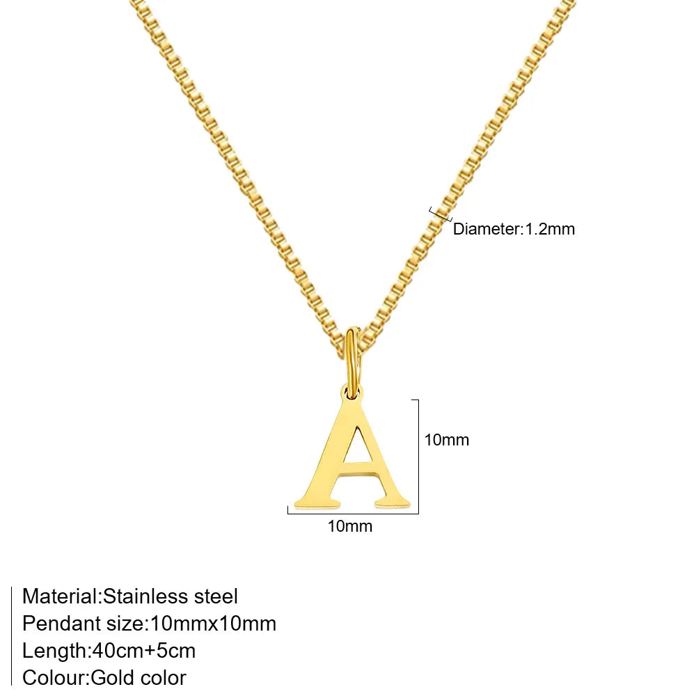 A-Z Initial Necklace 18K Gold Plated Stainless Steel Necklace for Women lifestyle view