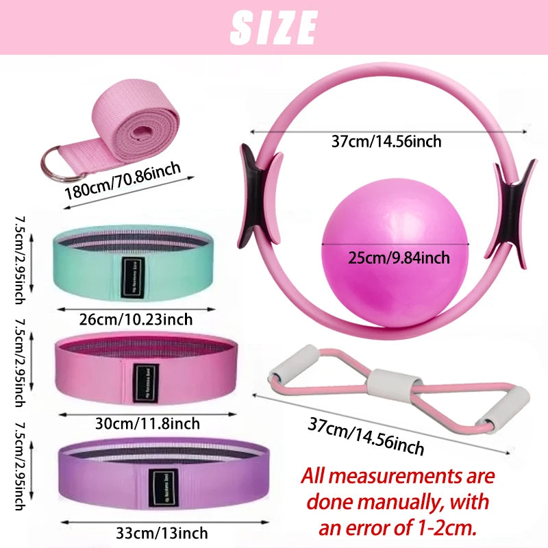 Pilates Ball and Ring Set, Resistance Band Workout Kit