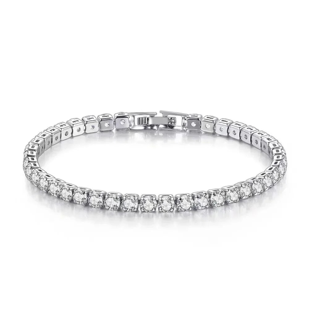 S925 Sterling Silver Zirconia Tennis Bracelet Women 4mm alternate view