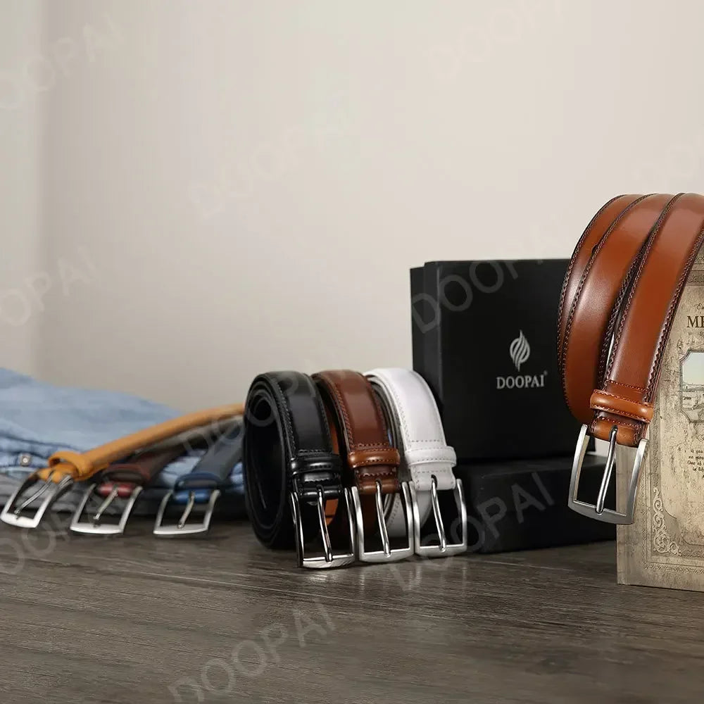 Men Belts High Quality Leather LONG Large Pin Buckle Metal Automatic Buckle Male Belts Strap Male