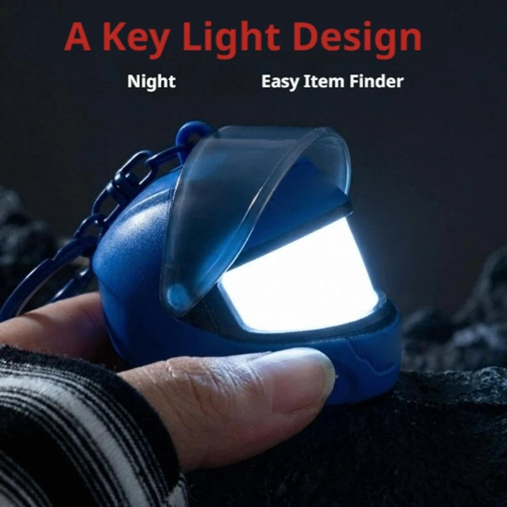 3D Motorcycle Helmet Keychain Light Up Helmet Key Fob Mini Helmets Flashlight Keychain Pendant for Biker Motorcycle Lovers