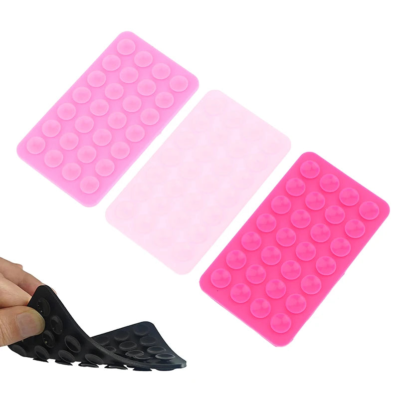 Silicone Suction Pad Double Sided For Mobile Phone Fixture Suction Cup Backed Adhesive close-up view