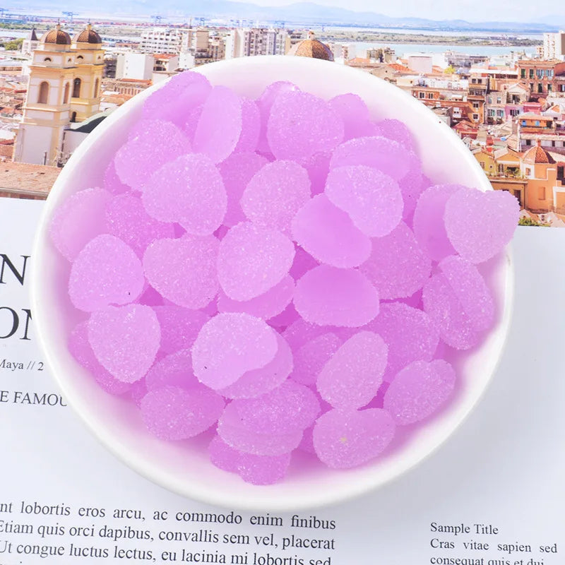 10pcs 3D Gummy Heart Nail Art Charms
