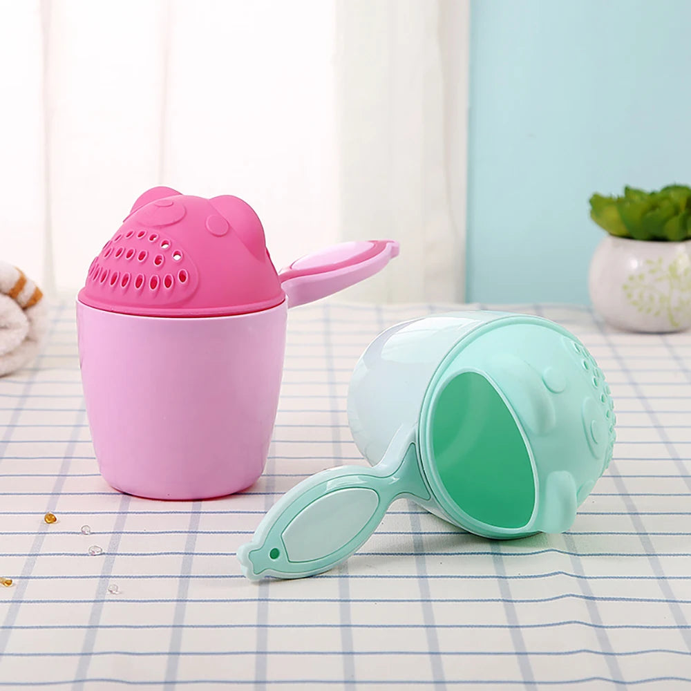 Cute Cartoon Baby Shampoo Cup Kids Bath Tool close-up view