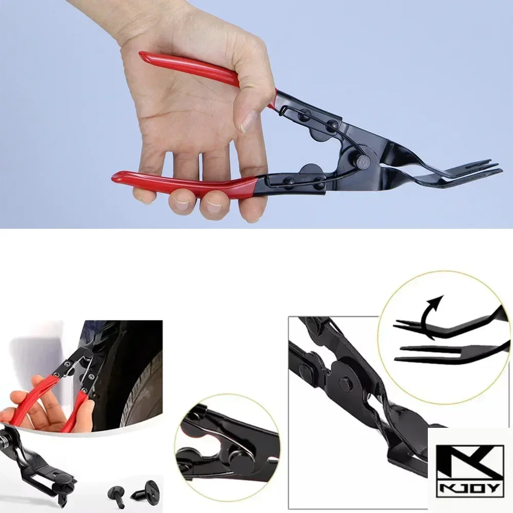 kkjoy Automotive Fastener Push Pin Removal Pliers Trim Pry Tools for Car Interior close-up view
