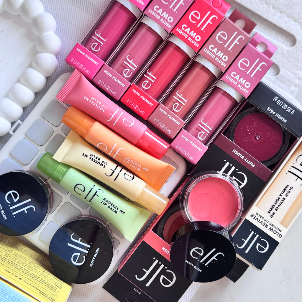 Elf Fruit Flavor Lip Gloss Power Grip Primer Cream Blush Lip&Cheek Liquid Powder Blusher Contour Air