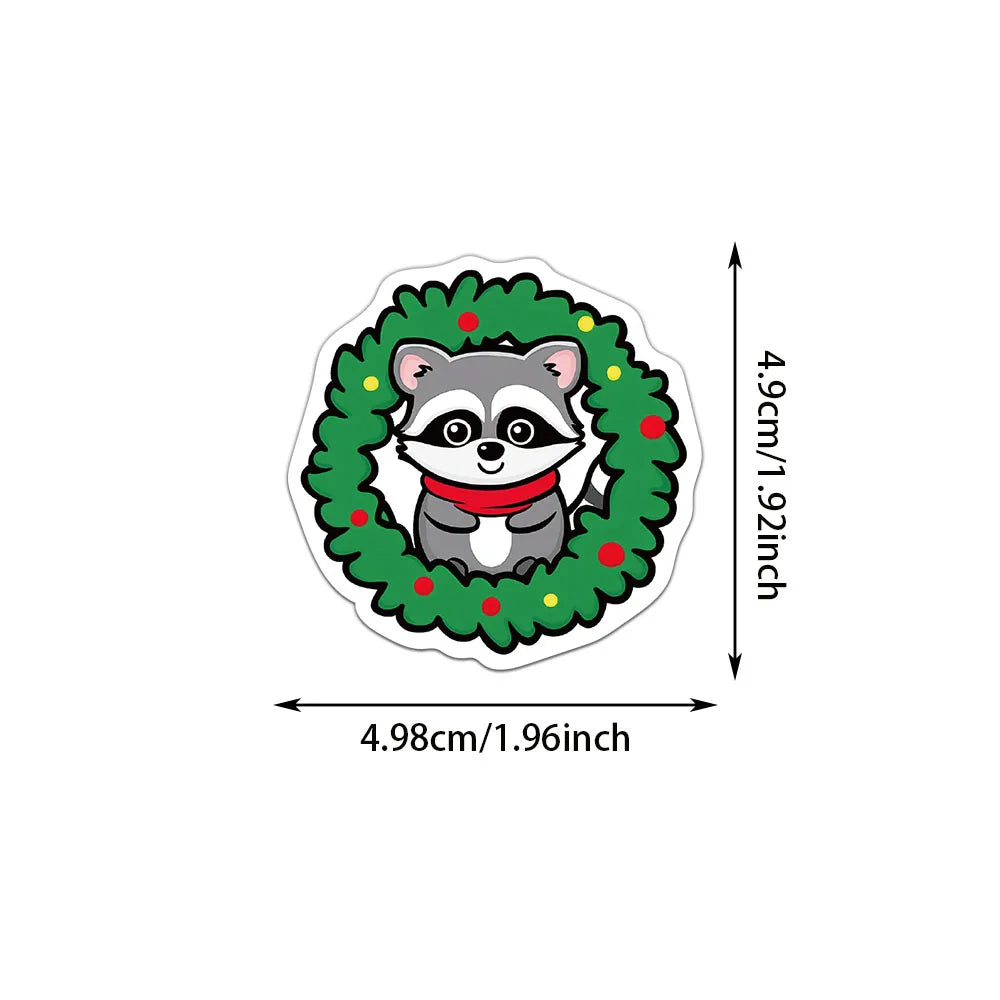 50 Pcs Cartoon Raccoon Stickers Cute Animal Waterproof