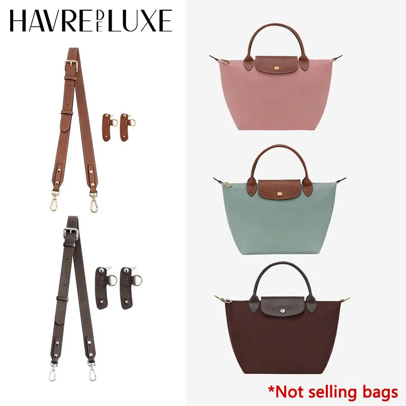 Leather bag shoulder strap for Longchamp pouch short handle small bag modification without punching