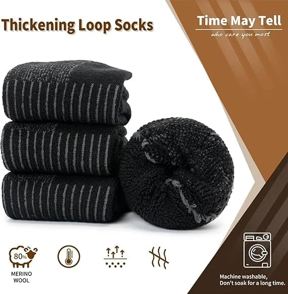 Merino Wool Thermal Socks, 3 Pairs, Knit