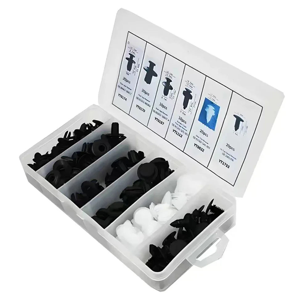 KKJOY 100/50PCS Auto Fastener Clips Kit - Multi-Size Retainers for Car Fender, Bumper, Door & Panel Trim