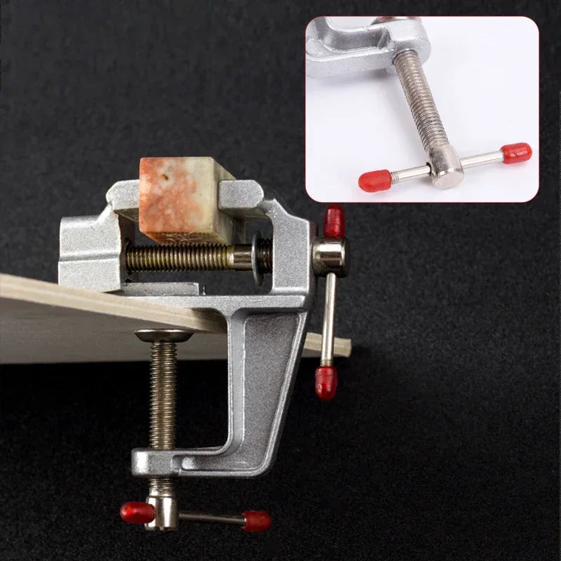 Mini Clamp-On Bench Vise Flat Pliers Aluminum lifestyle view