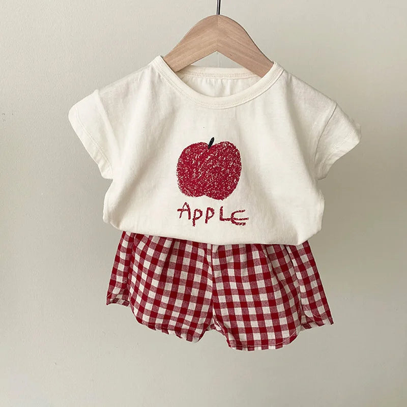 Baby Pajamas Sets Cotton Toddler Summer Sleeveless Kids Cartoon Nightwear detail view