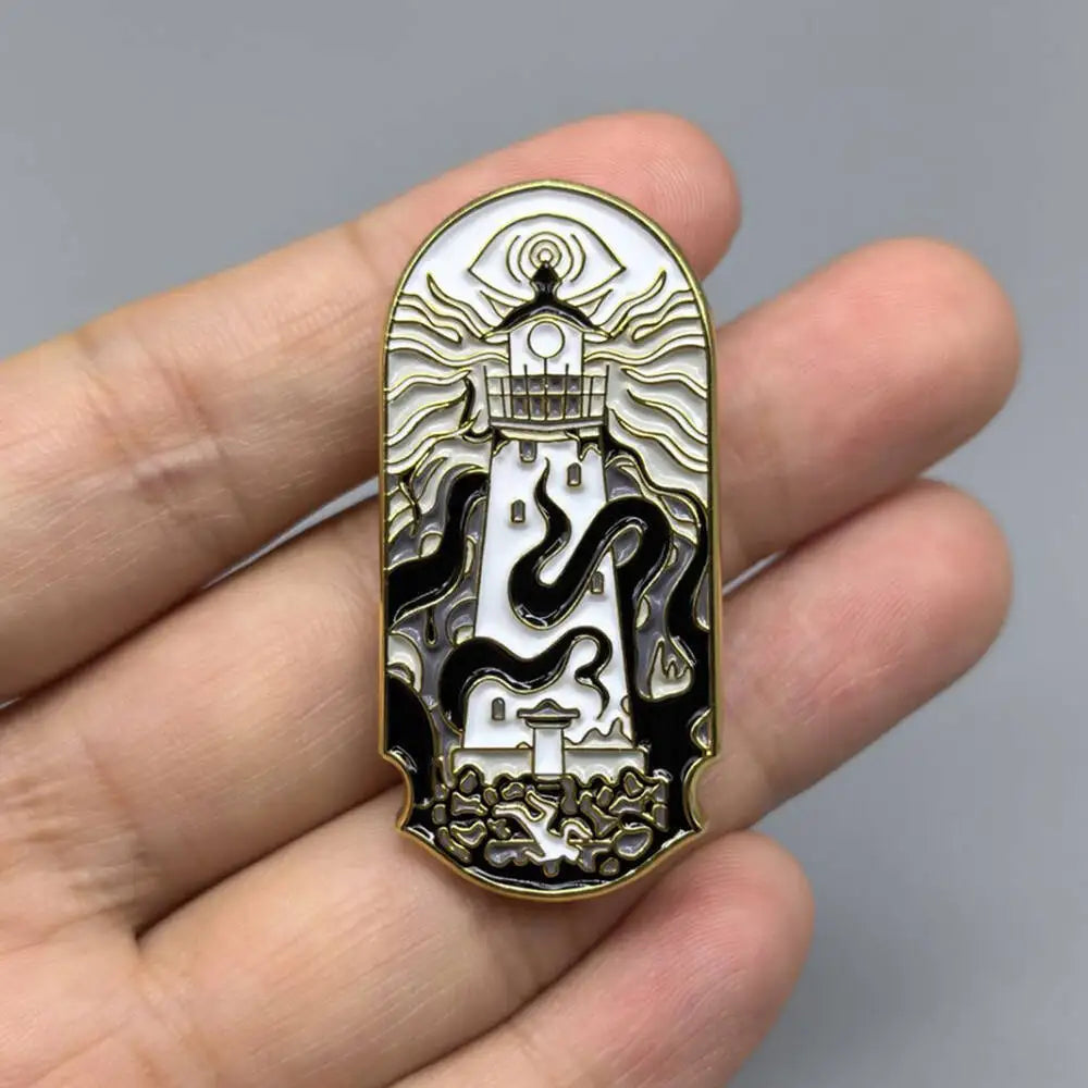 Lighthouse and Kraken Badge Brooch Zinc Alloy Enamel Pin