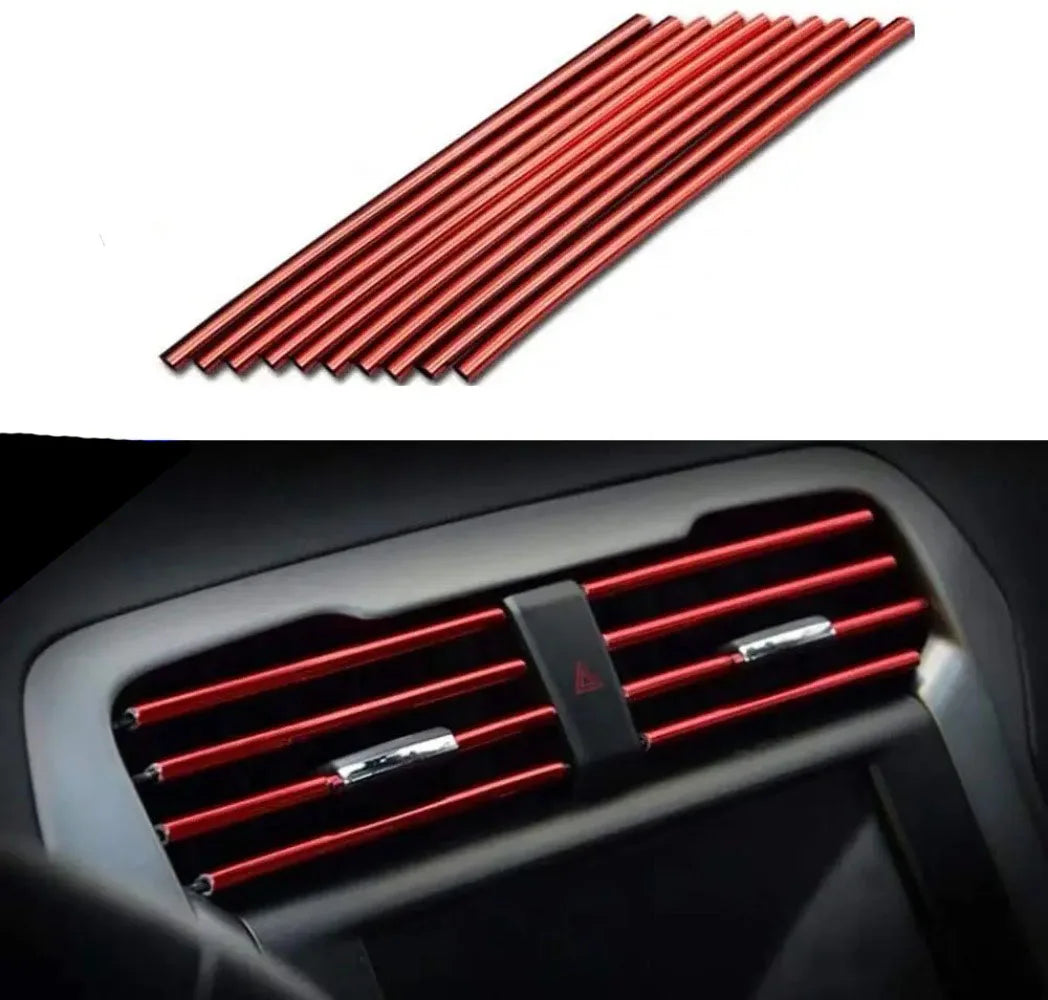 10 Pcs 20cm Car Trim Protector Strips Air Outlet Door Edge close-up view