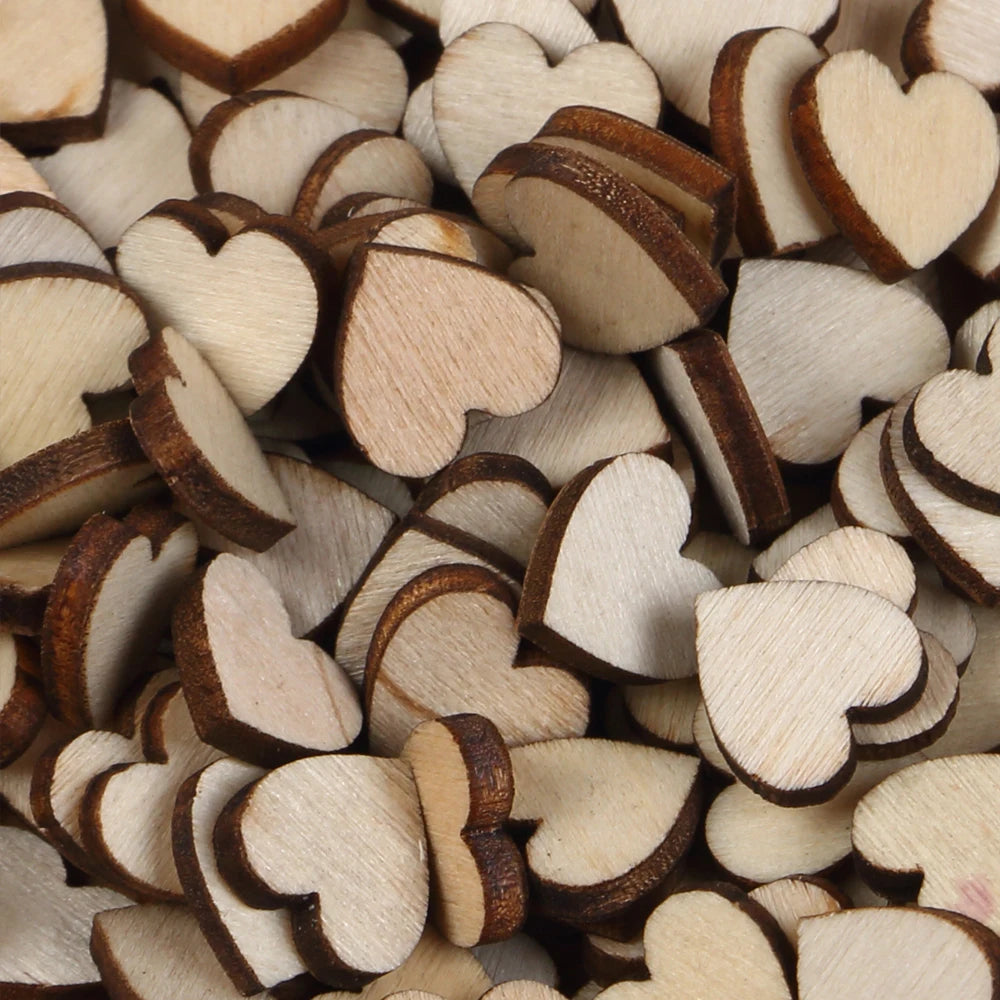 Unfinished Wooden Hearts for Crafts 1-6cm Heart Blank Wood Ornaments