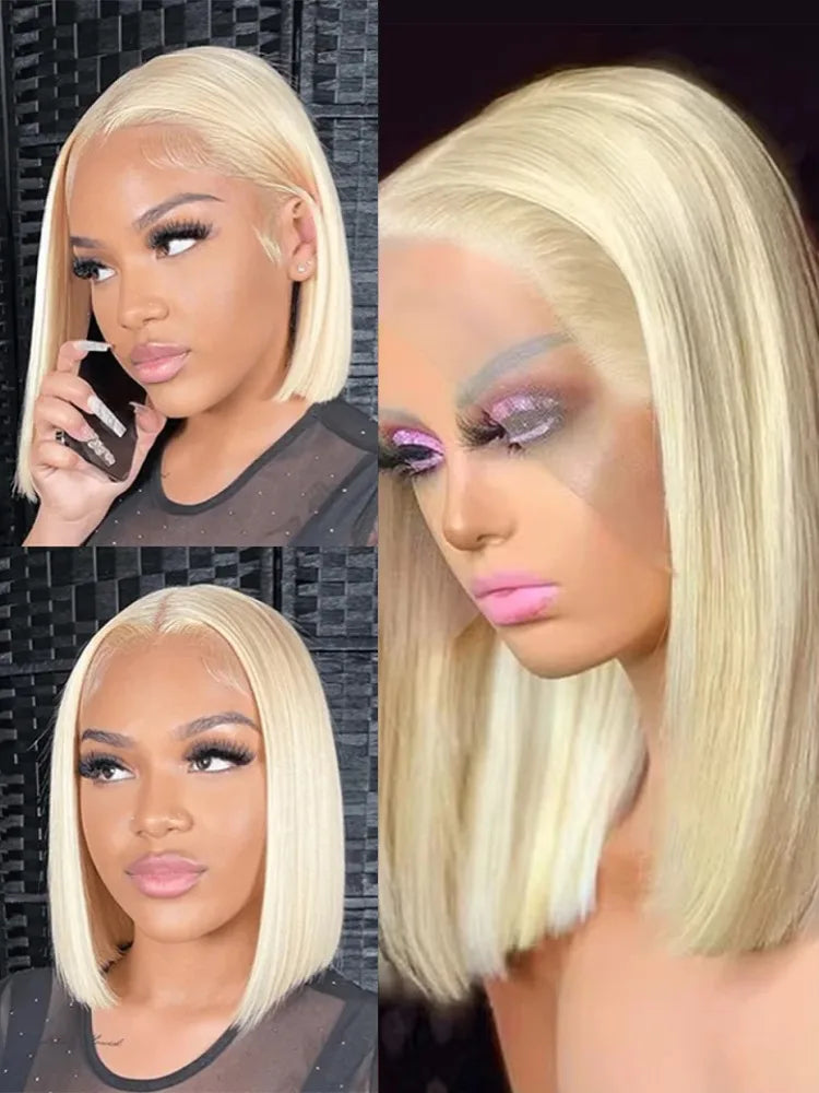 13x4 13x6 613 HD Blonde Bob Hair Wig Human Hair Lace Frontal alternate view