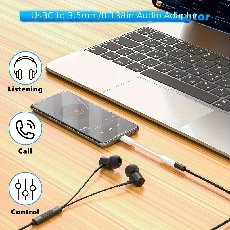 Type-C to 3.5mm Aux Audio Adapter additional angle