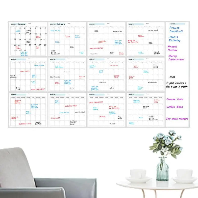 Extra Large Reusable Wall Planner Dry Erase Calendar