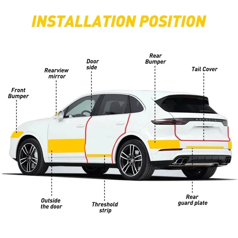 1-5m Nano Carbon Fiber Car Tape Sticker Door Mirror Paste Protector Strip DIY Protecti close-up view