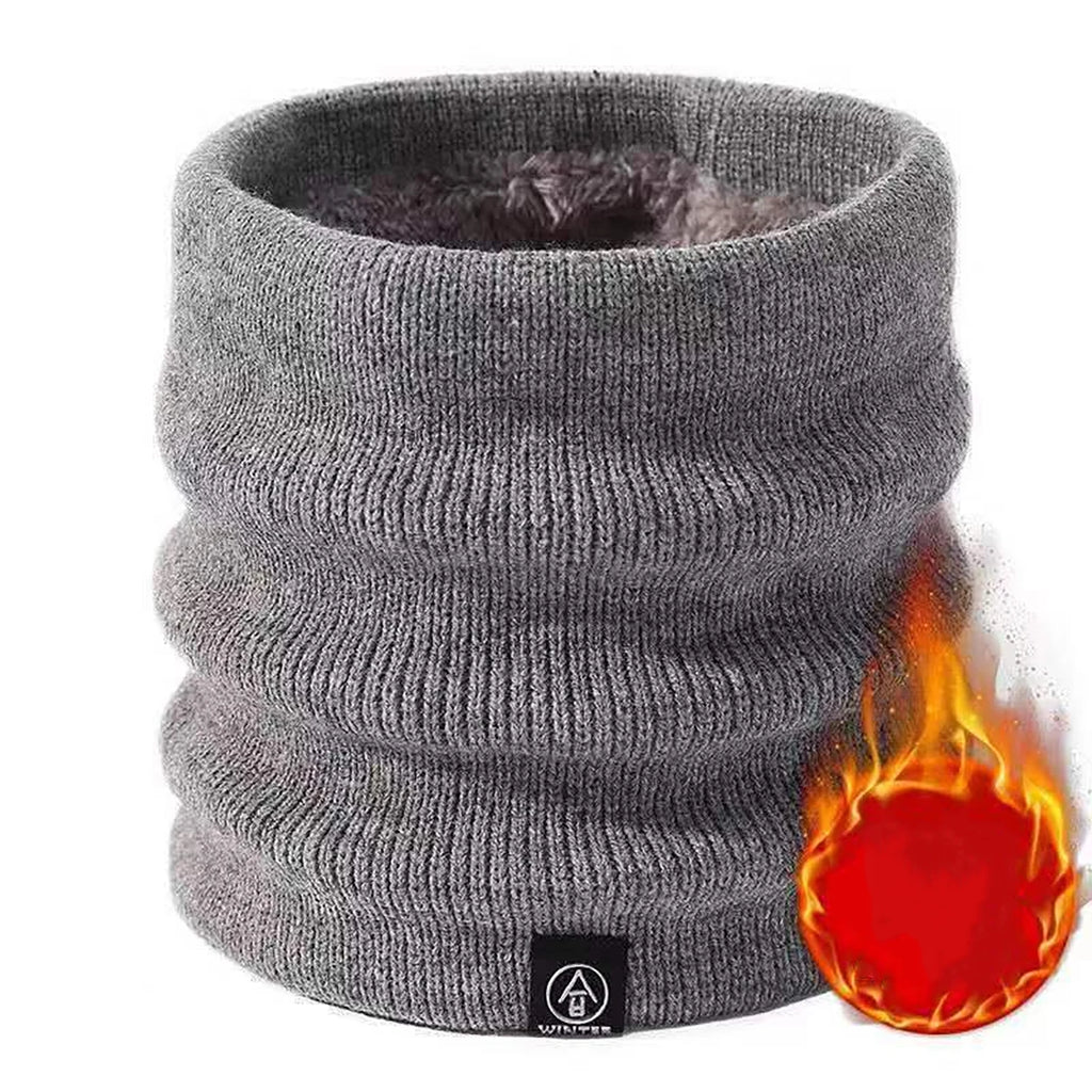 Knitted Winter Neck Gaiter Tube Scarf Hat Polyester