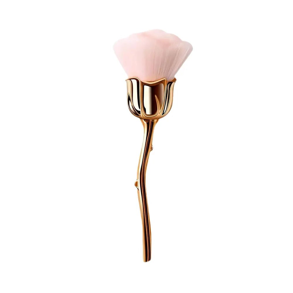 Rose Flower Nail Dust Brush Ultra Soft Nylon Dust Brush for Manicure Cleaner Tools Rose Shape Nail Brush Cleaning Supplies