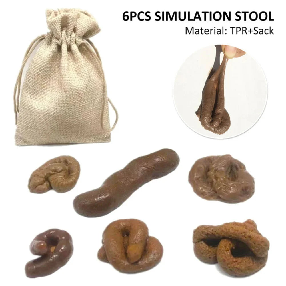 Fake Dog Poop Pranks Gag Gift Party Simulated Stool Soft Rubber 6 Pieces