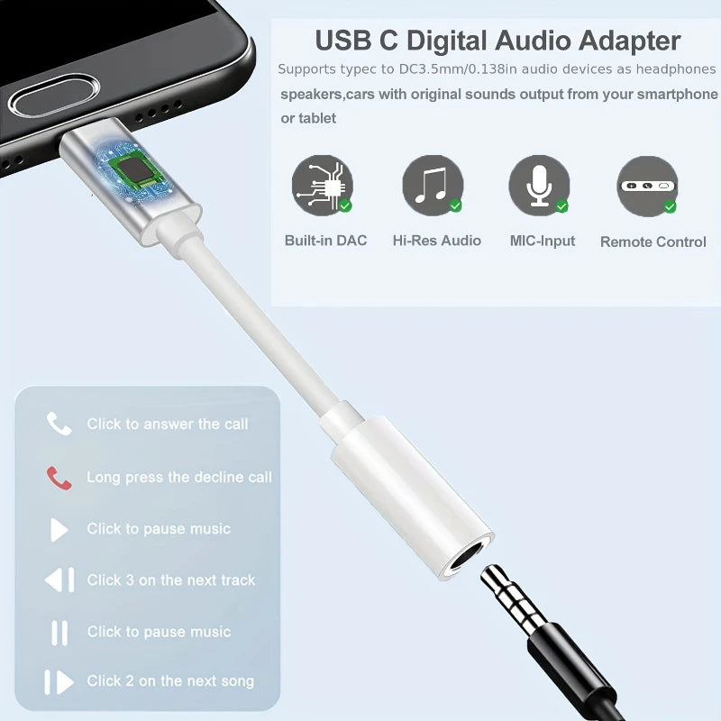 Type-C to 3.5mm Aux Audio Adapter lifestyle view