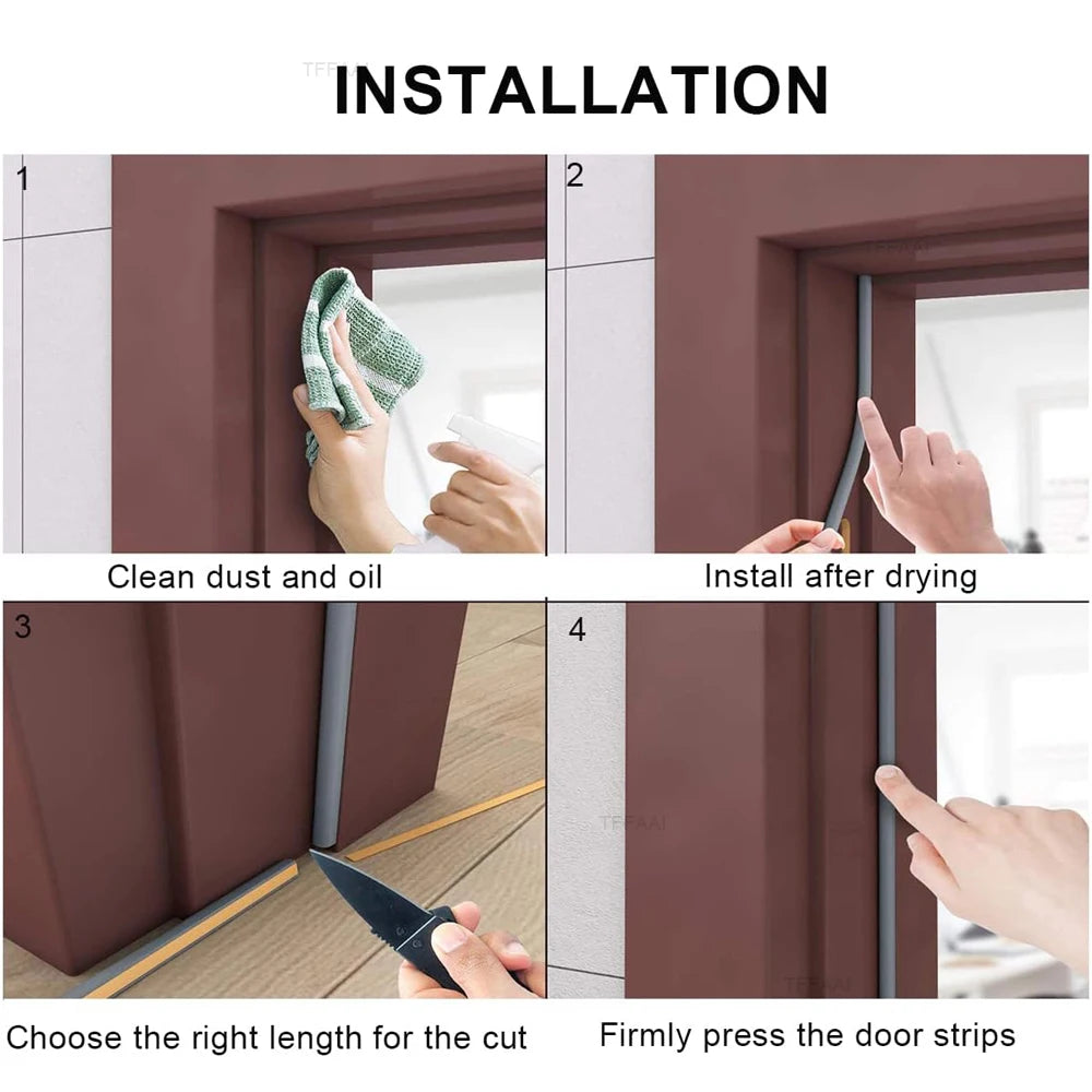 EPDM Rubber Self-Adhesive Door Window Weather Seal Strip 5M 10M additional angle