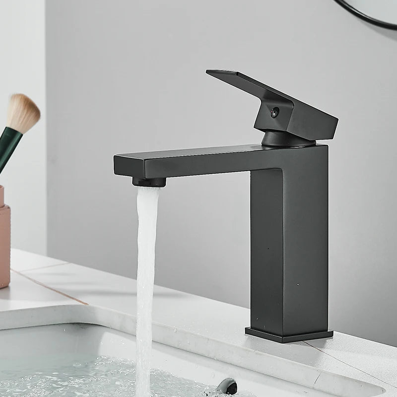 Stainless Steel Bathroom Faucet Deck Mount Single Handle