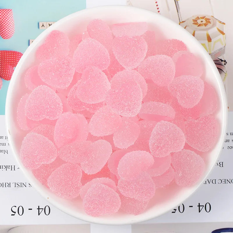 10pcs 3D Gummy Heart Nail Art Charms