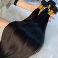 Straight Brazilian Remy Human Hair Bundles Natural Color Double Weft