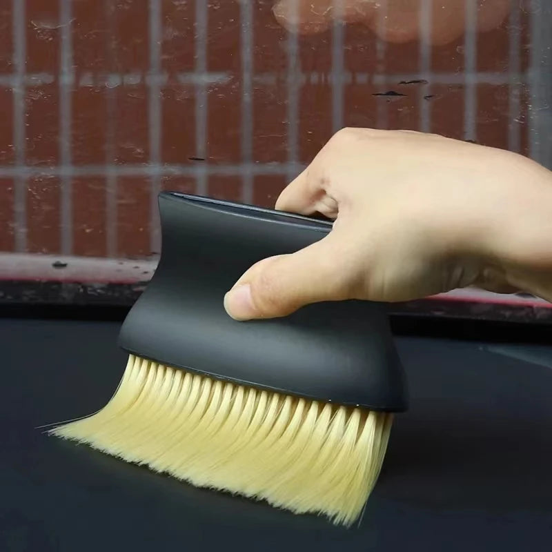 Car Interior Dust Brush Soft Nylon Wool Gap Cleaning Brush close-up view