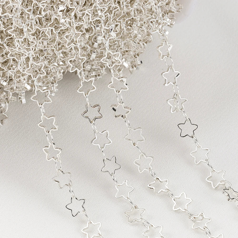 1 Meter 5mm Hollow Star Copper Chain Link for DIY Necklace Bracelet