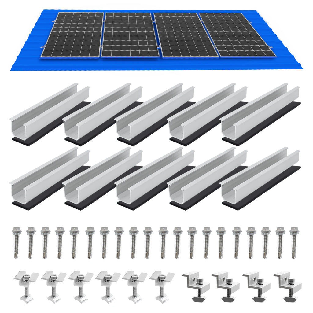 Solar Panel Mount Bracket Kit 120mm Mini Rails for Shingle, Slate, Wood