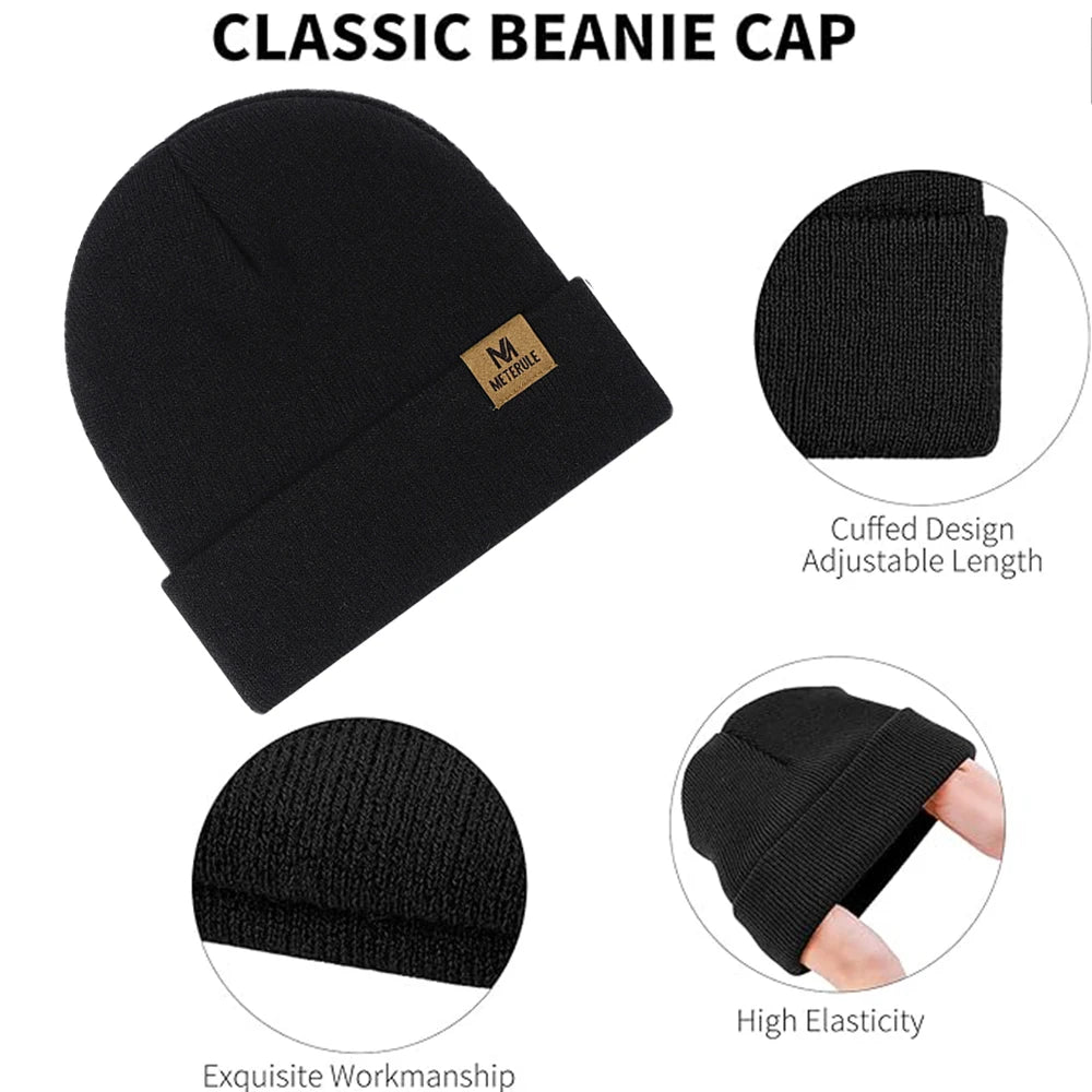 Unisex Knitted Beanie Hat Cotton Acrylic Winter Hat