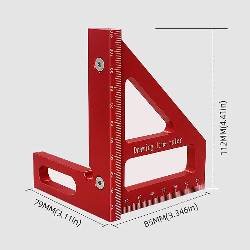 Woodworking Square Protractor Aluminum Alloy Miter Triangle Layout Tool lifestyle view