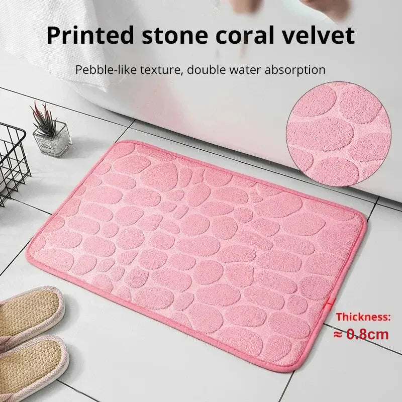 Embossed Microfiber Bathroom Living Room Anti Slip Floor Mat detail view