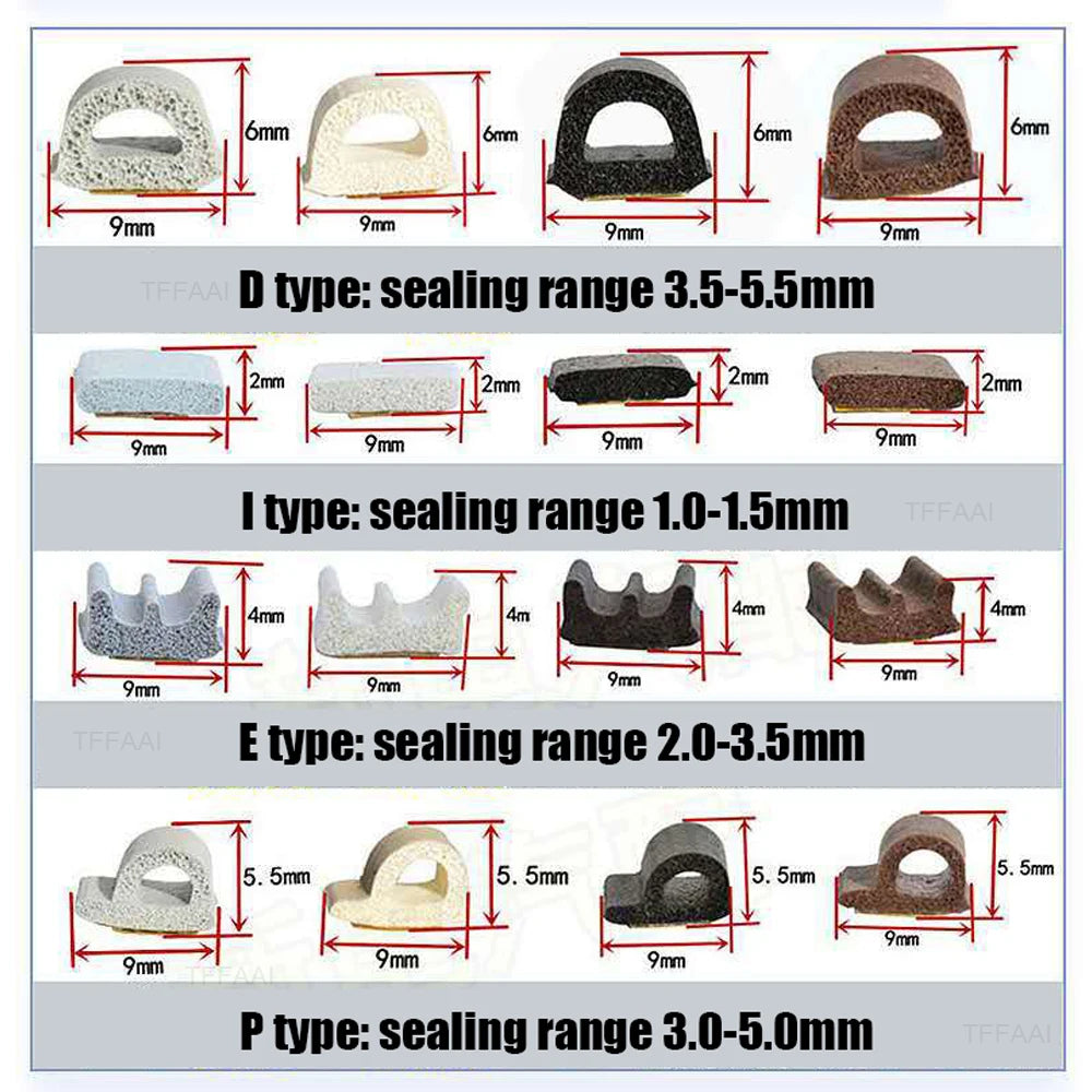 EPDM Rubber Self-Adhesive Door Window Weather Seal Strip 5M 10M close-up view