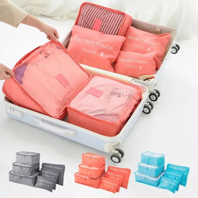 Travel Storage Bag 6 Pcs Waterproof Large Capacity