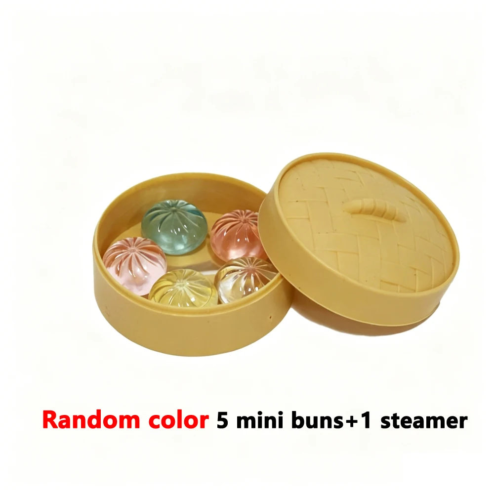 5Pcs Mini Dumplings with Steamer Bun Squeezable Toys Set Soft Stress Relief Crystal S alternate view