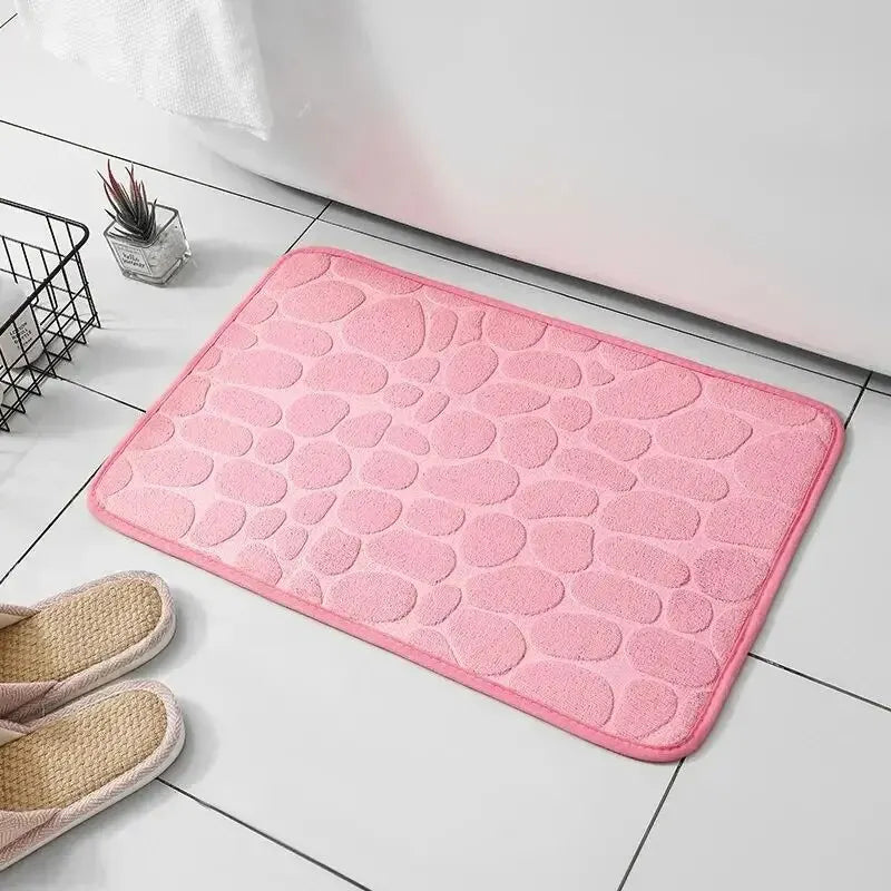 Embossed Microfiber Bathroom Living Room Anti Slip Floor Mat close-up view