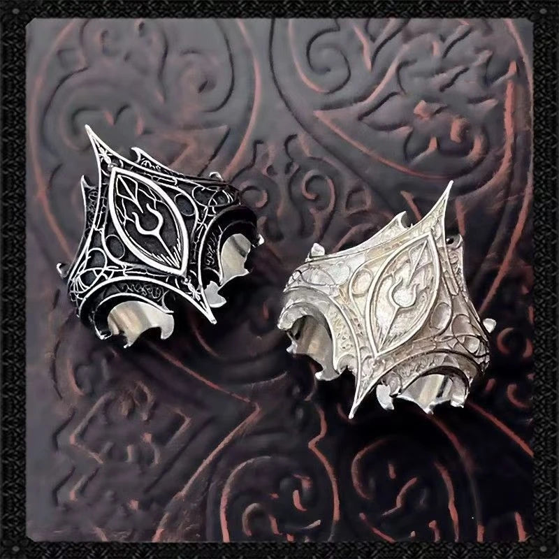 Silver Gothic Crown Cocktail Ring for Women Halloween