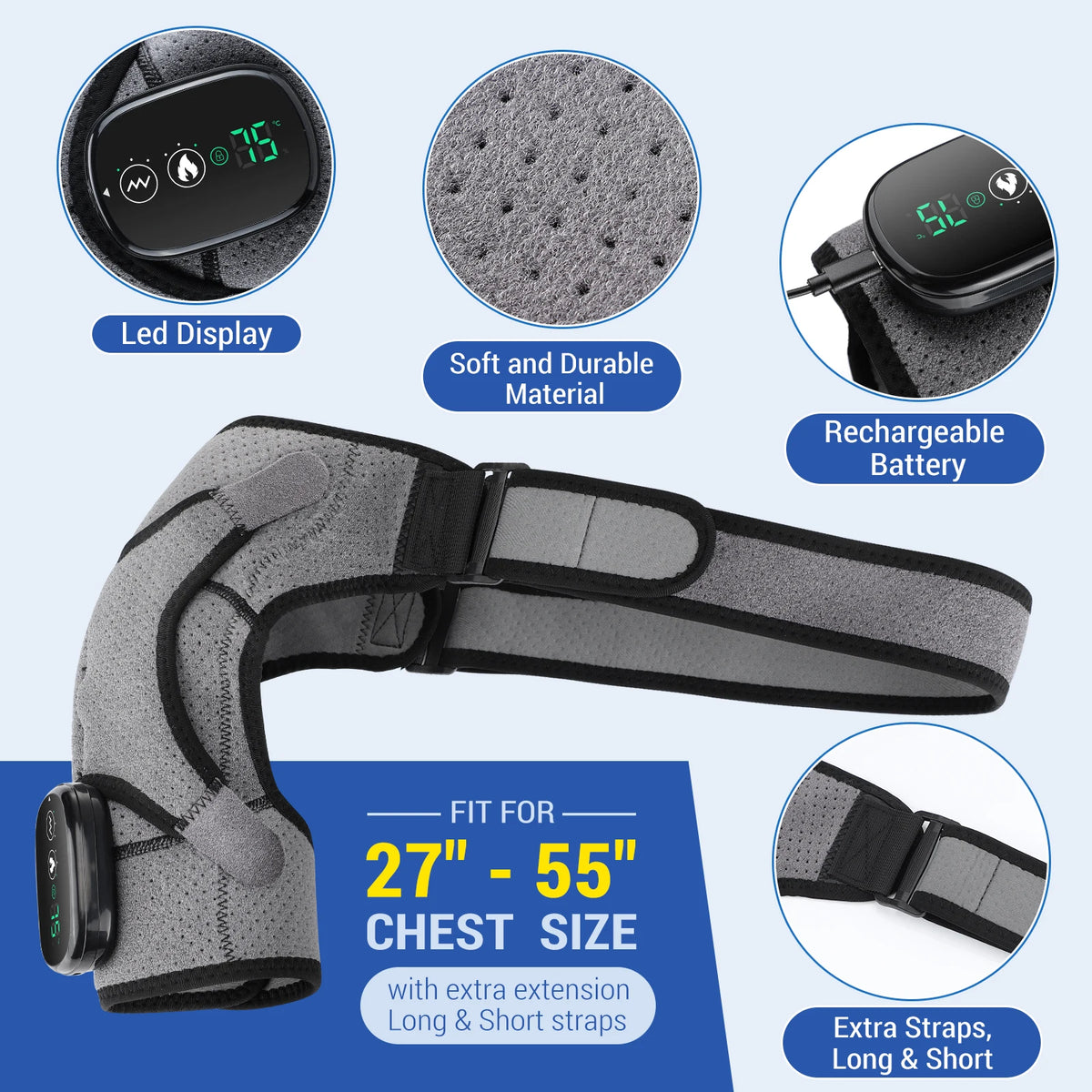 Electric Heated Knee Brace Massager with Vibration